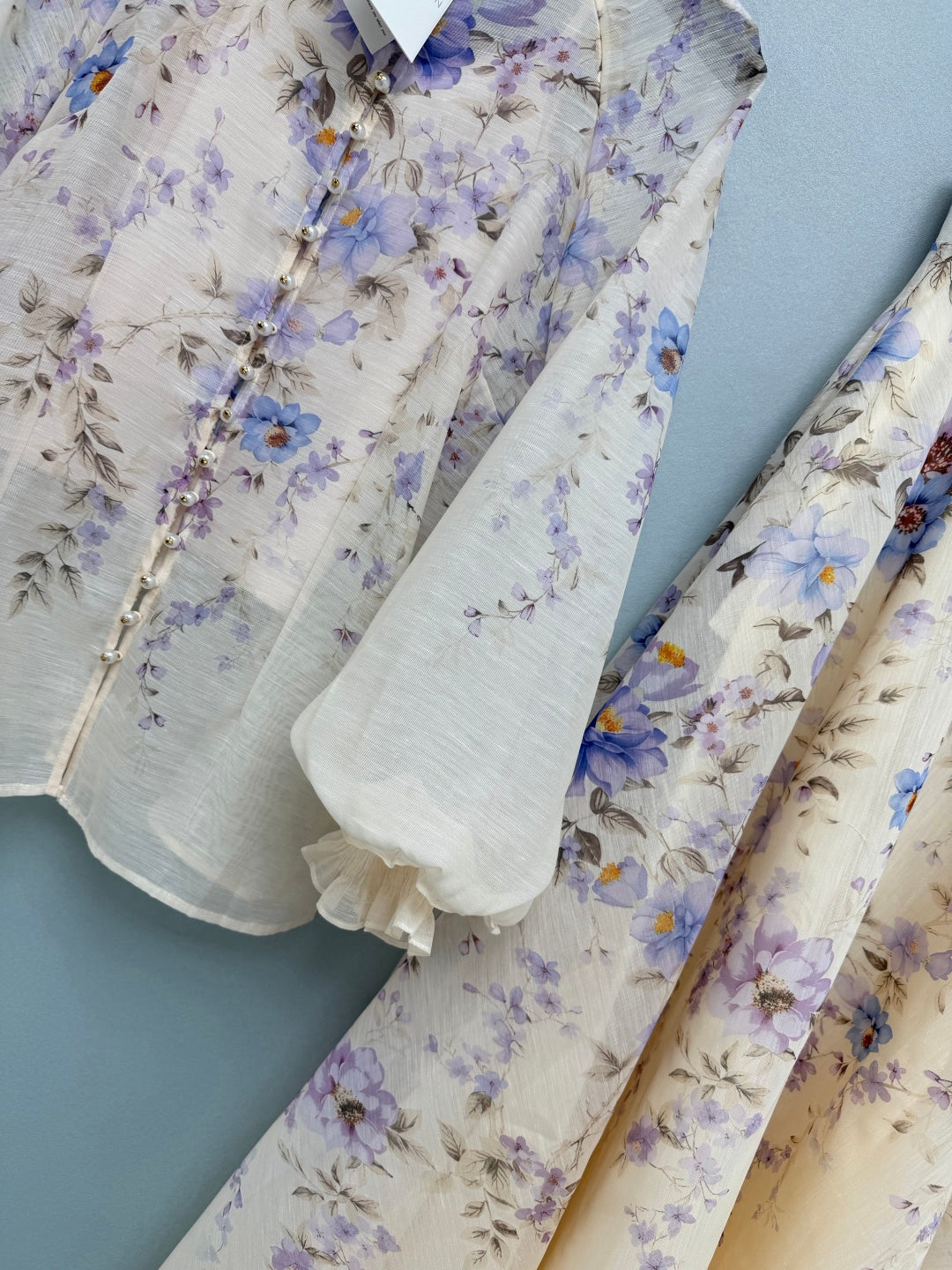 ZIMMERMANN 26S PATTERNED TOP AND SKIRT SET STYLE 24
