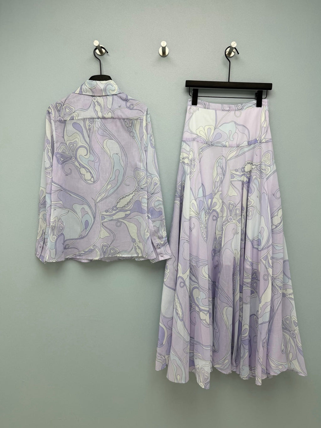 ZIMMERMANN 26S PATTERNED TOP AND SKIRT SET STYLE 20