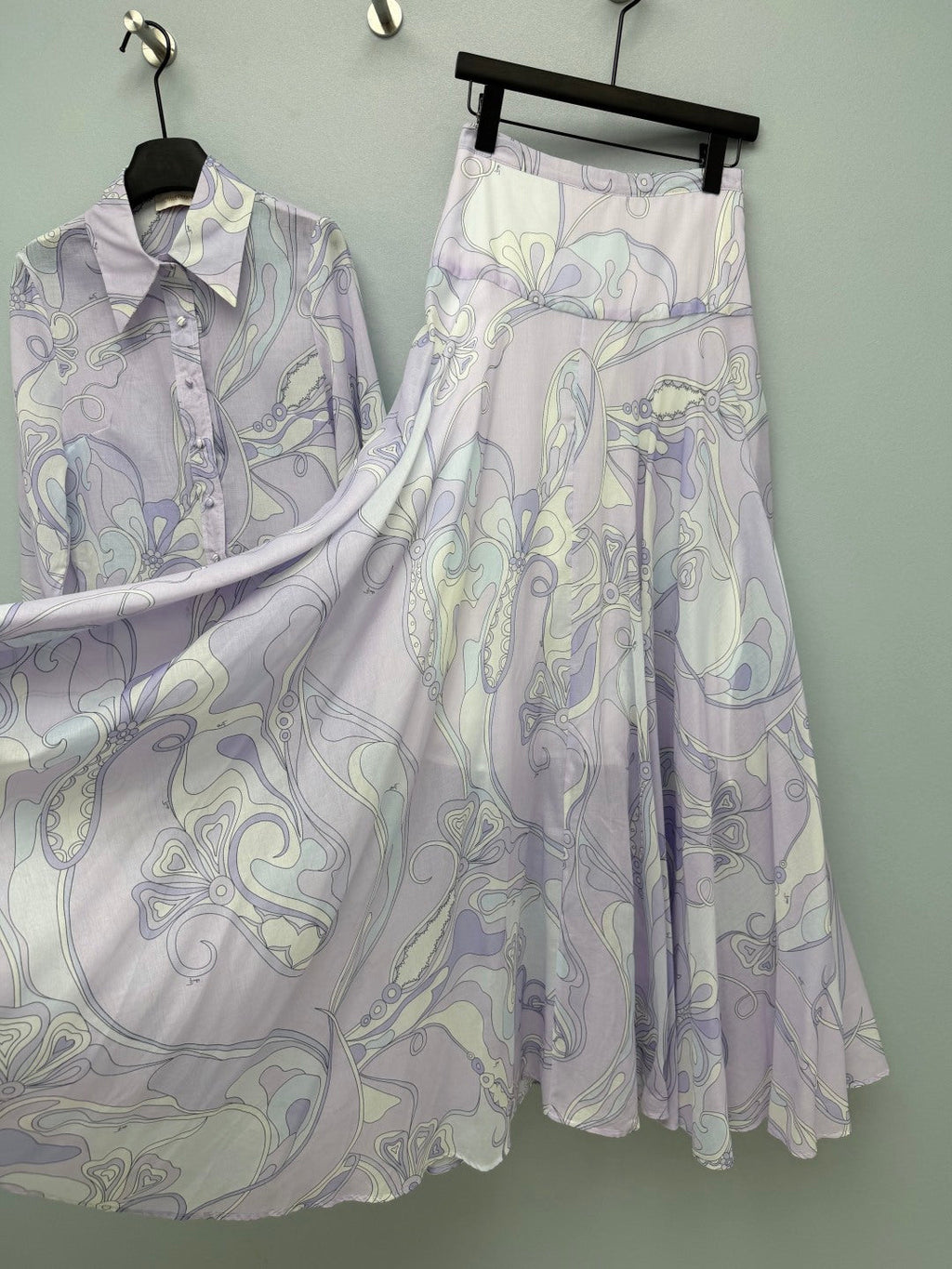 ZIMMERMANN 26S PATTERNED TOP AND SKIRT SET STYLE 20