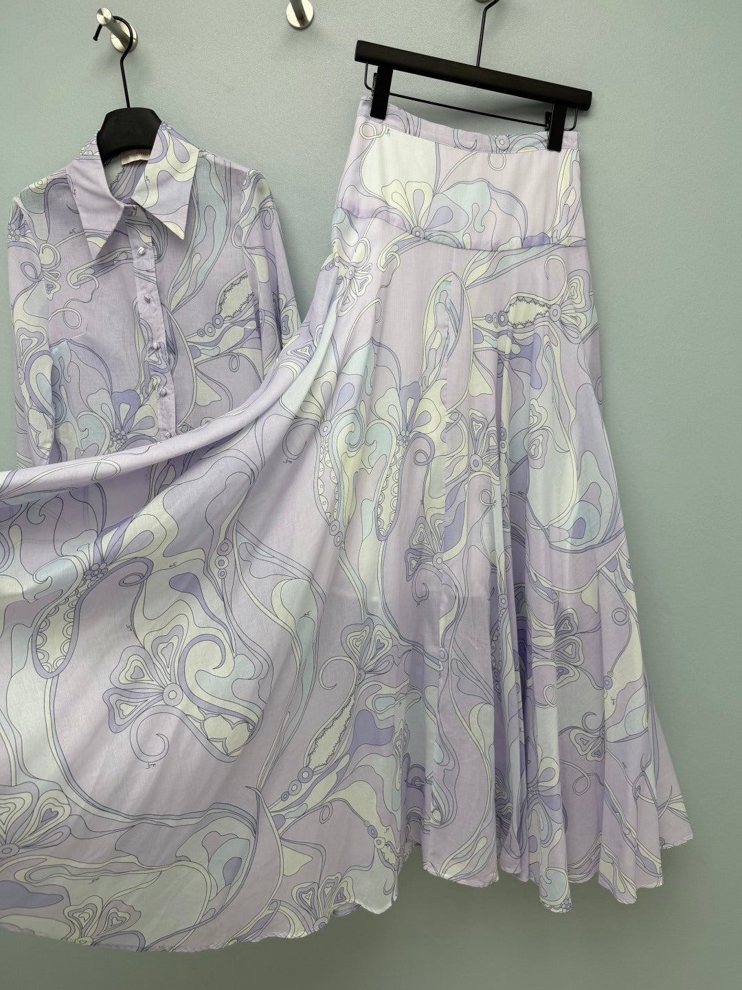 ZIMMERMANN 26S PATTERNED TOP AND SKIRT SET STYLE 20