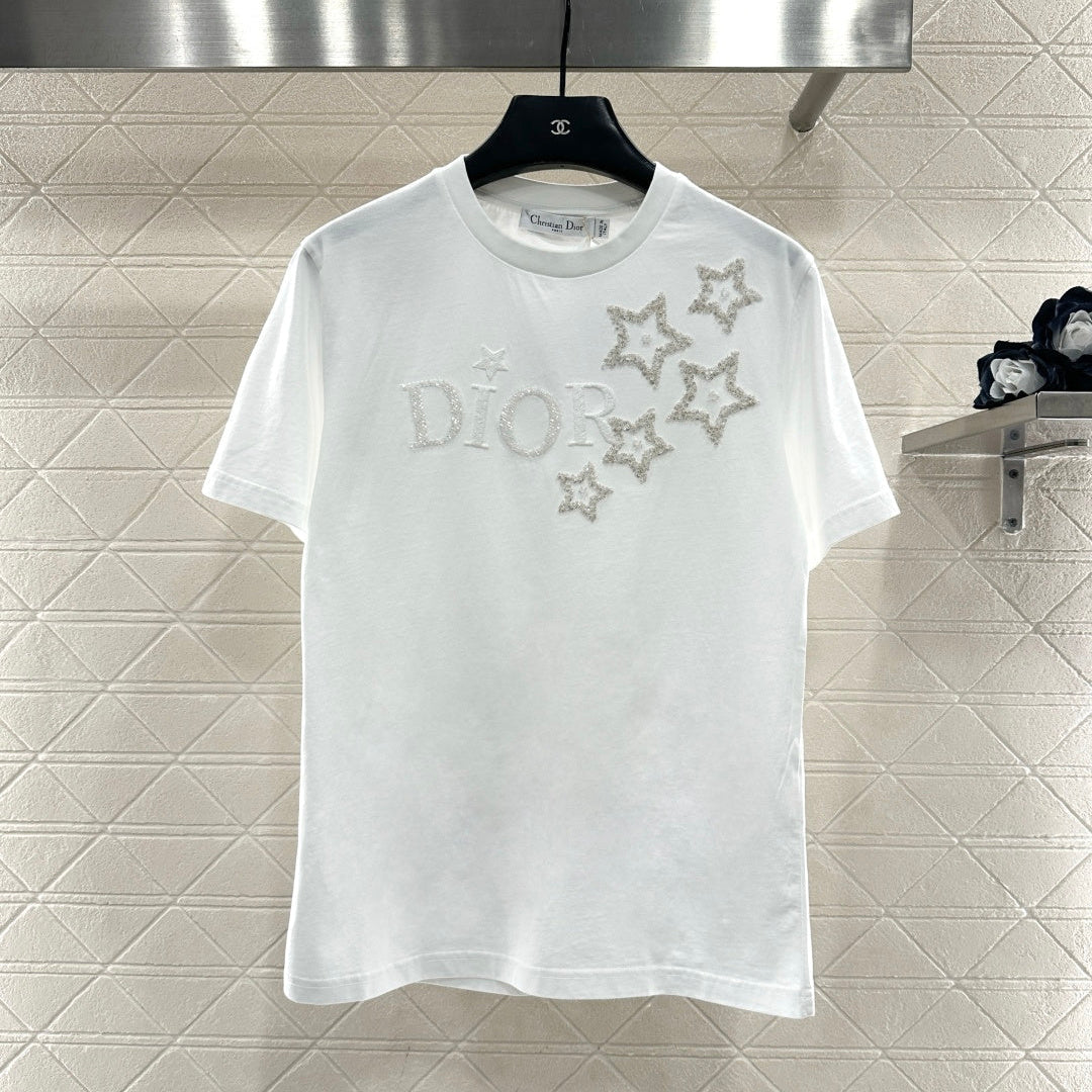 DIOR 25S ROUND-NECK SEQUIN T-SHIRT 731