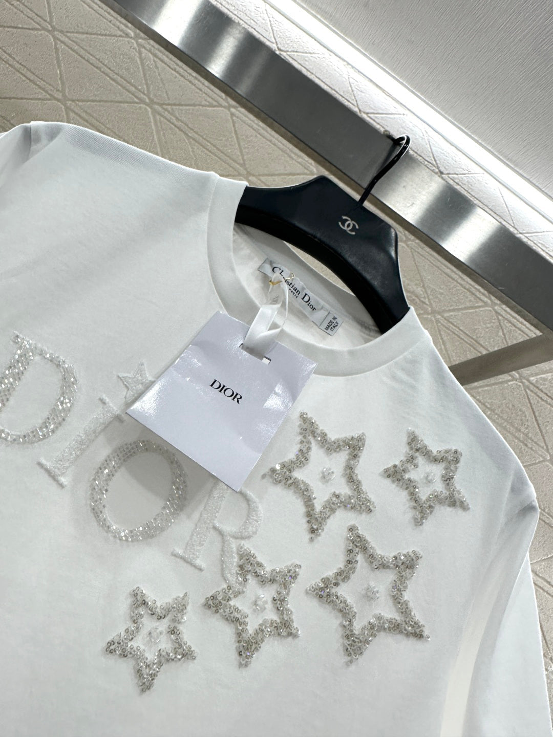 DIOR 25S ROUND-NECK SEQUIN T-SHIRT 731