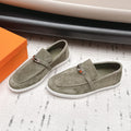 HM 26S KELLY PARIS LOAFERS IN OLIVE GREEN SUEDE SILVER HARDWARE