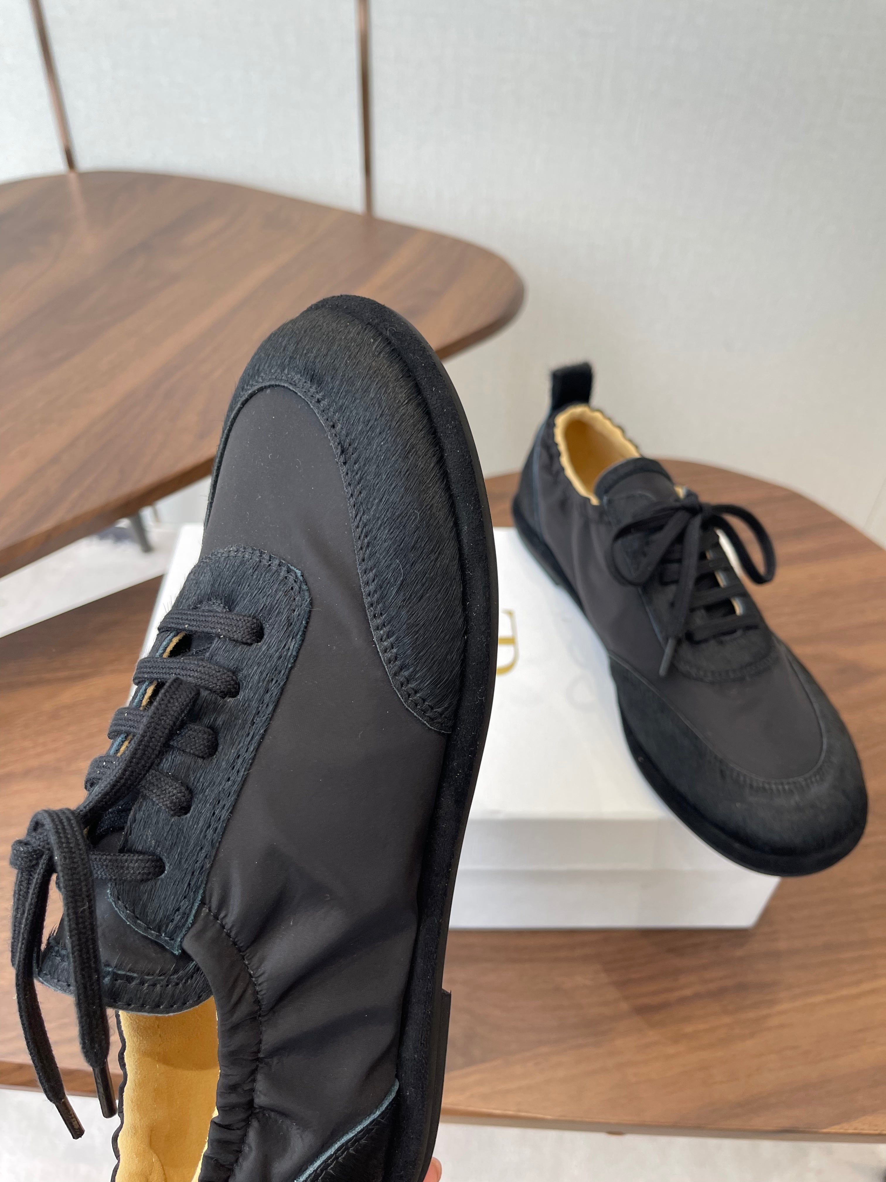 THE ROW 26S SNEAKERS IN BLACK PONY HAIR AND FABRIC