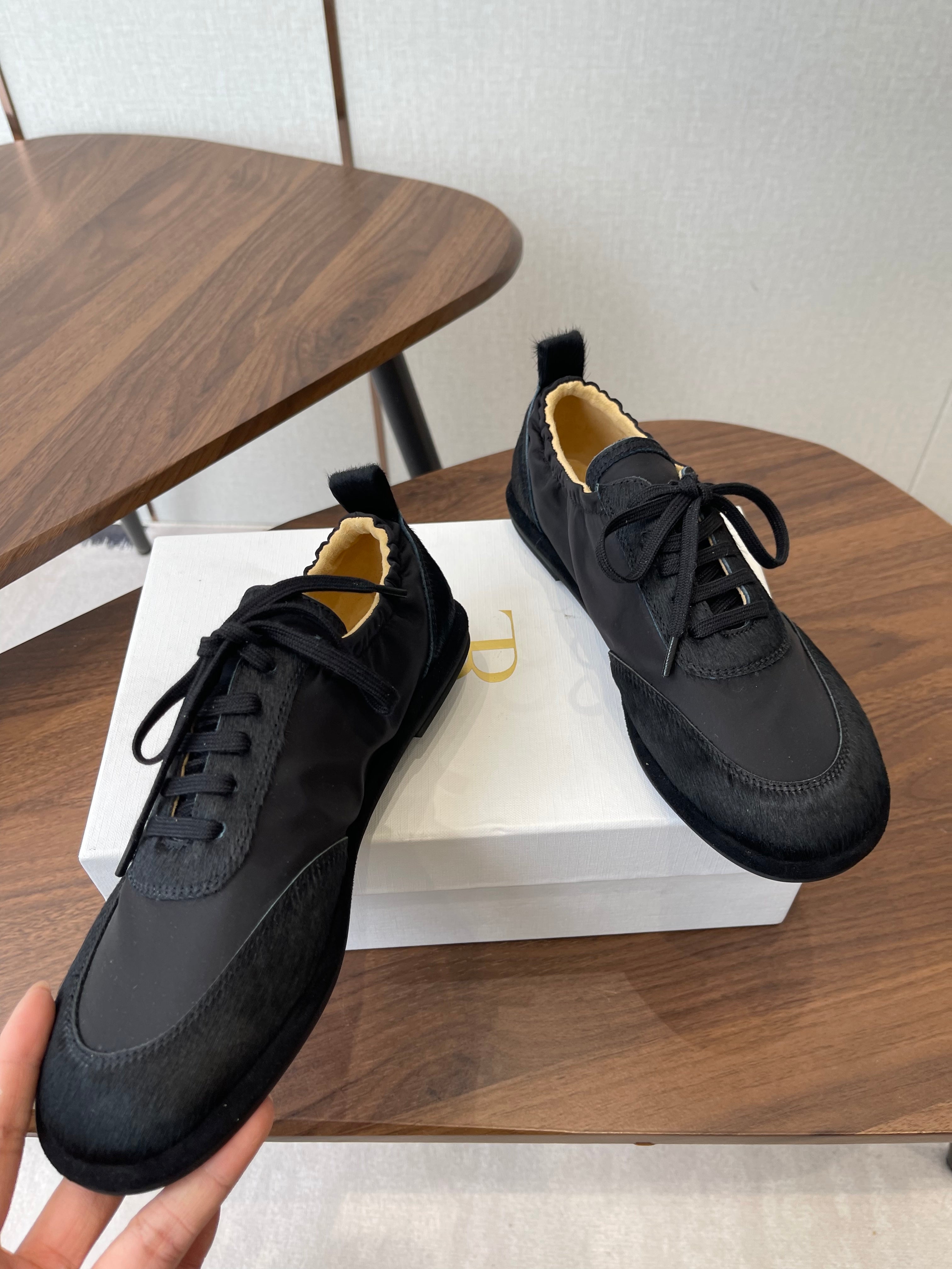 THE ROW 26S SNEAKERS IN BLACK PONY HAIR AND FABRIC