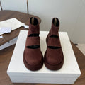 THE ROW 26S PLATFORM MARY JANE IN CHOCOLATE BROWN SUEDE