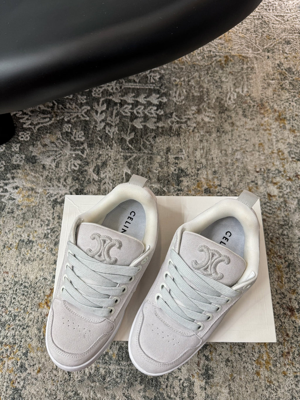 CELINE 26S SNEAKER IN LIGHT GREY SUEDE