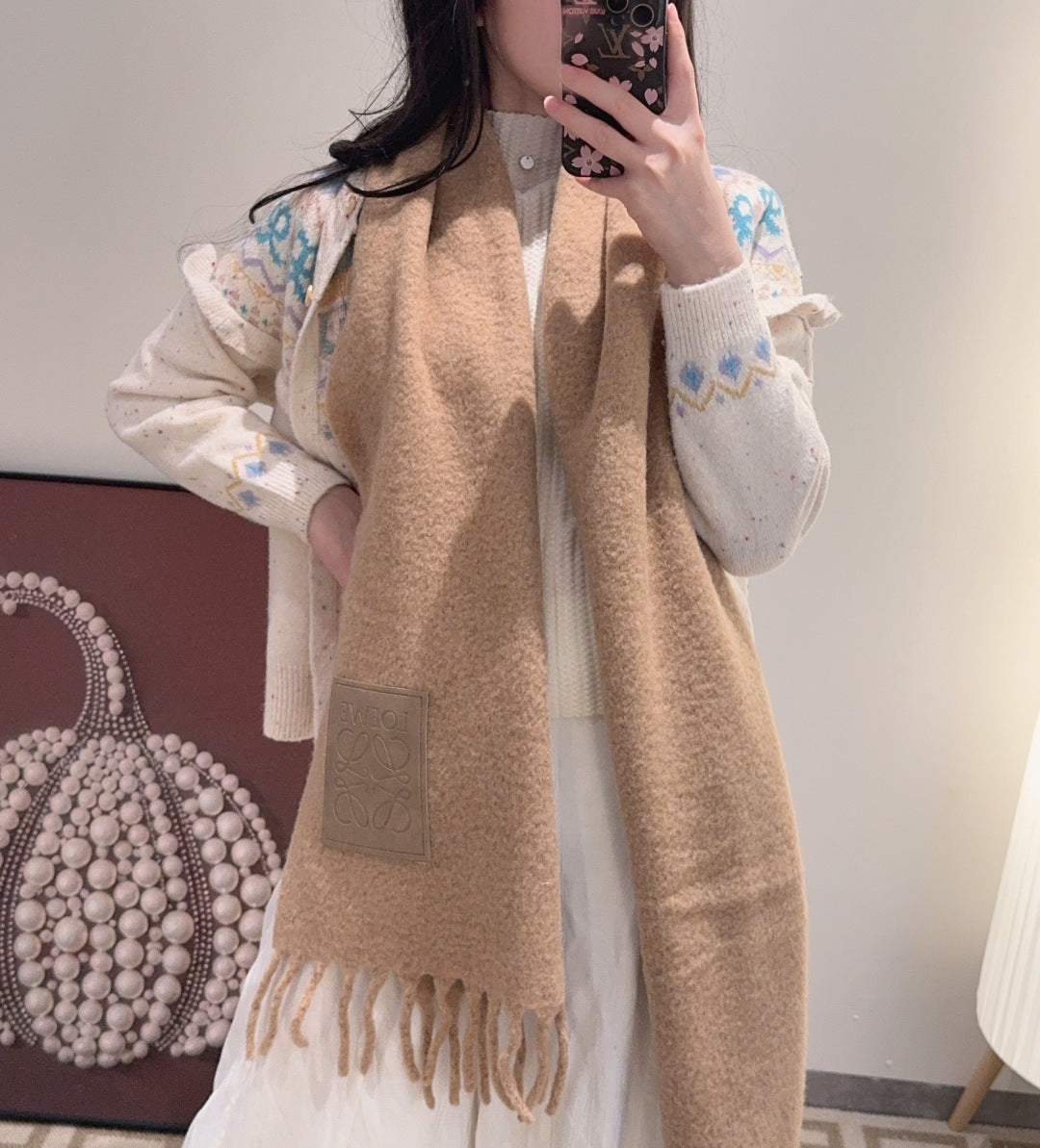 LOEWE 26S SCARF 200 IN WOOL MOHAIR 142592