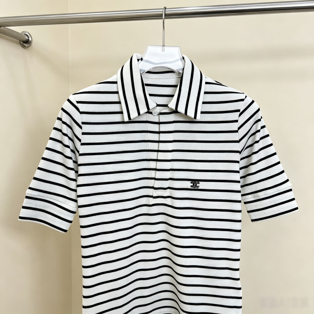 CELINE 26S STRIPED POLO SHIRT 448