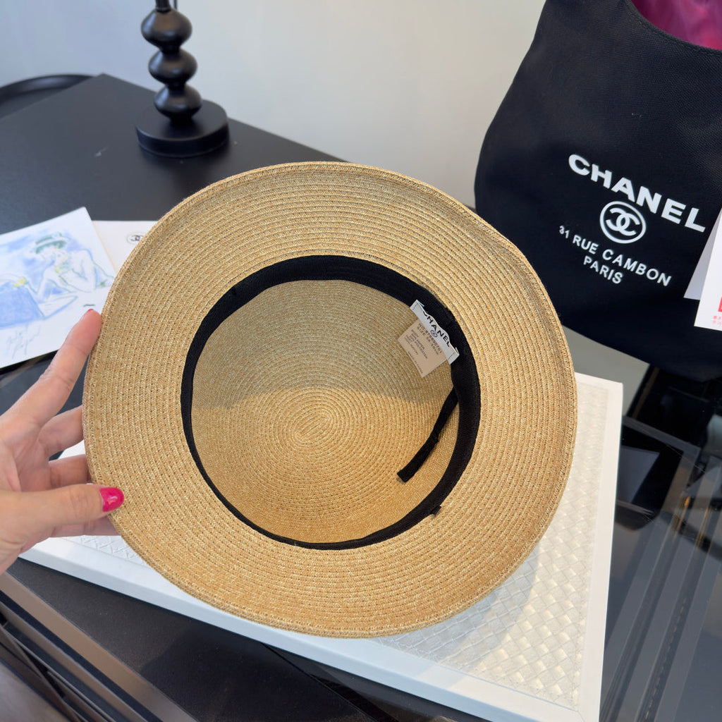 CHANEL 26S RAFFIA BUCKET HAT 338042