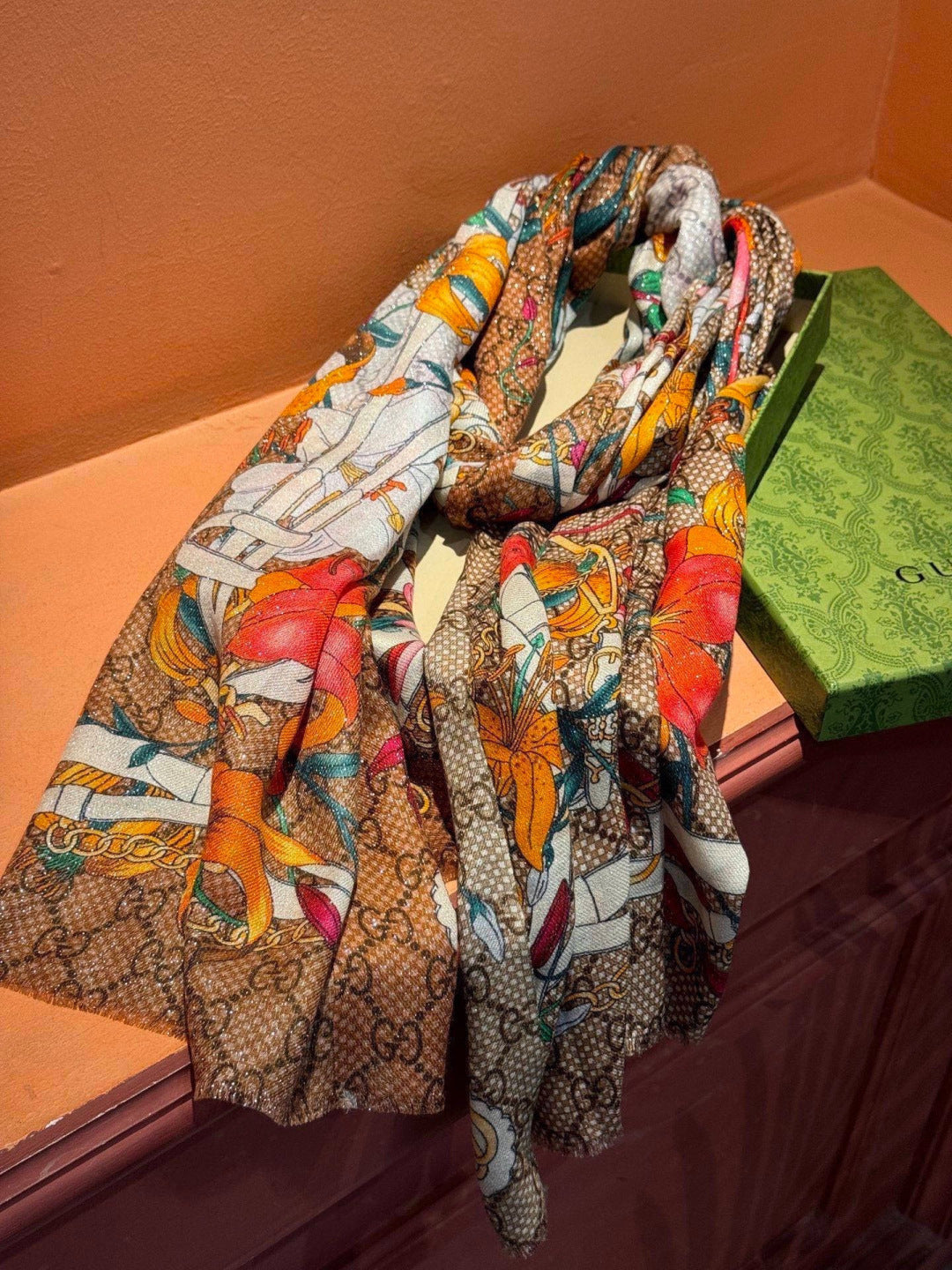 GUCCI 26S SCARF 200 IN CASHMERE AND SILK 315131