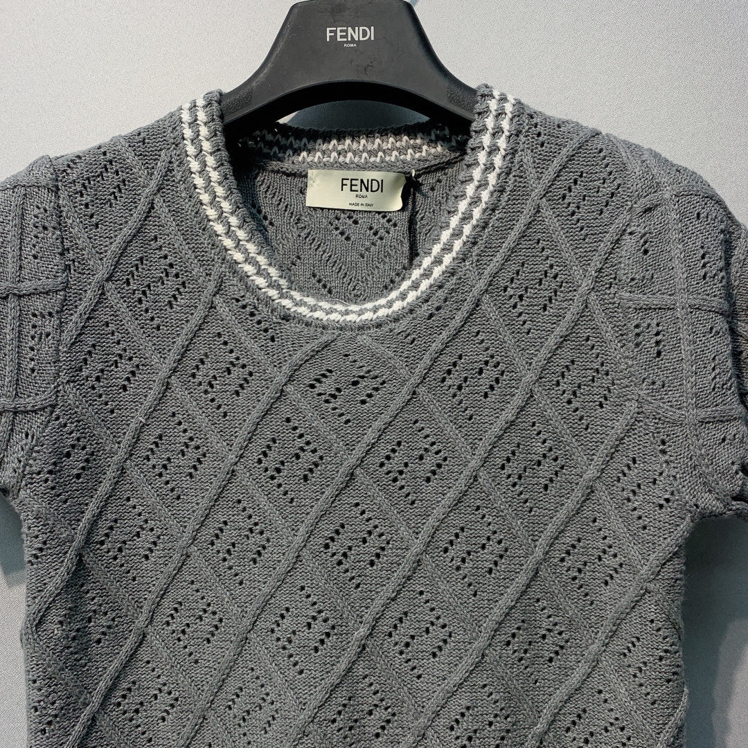 FENDI 26S SHORT SLEEVE KNIT TOP 044