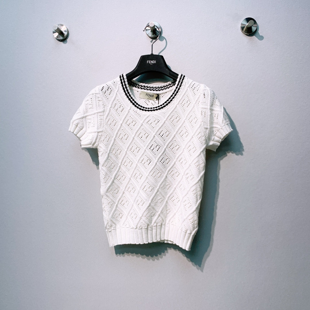 FENDI 26S SHORT SLEEVE KNIT TOP 043