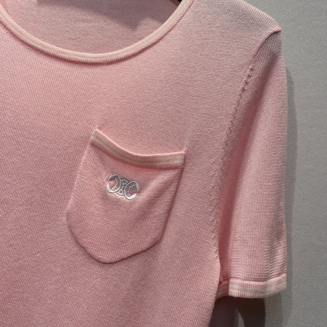 CELINE 26S SHORT-SLEEVE KNIT T-SHIRT 459