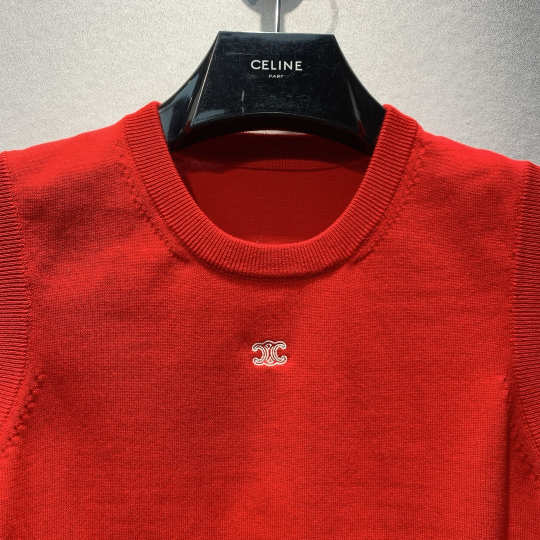 CELINE 26S SLEEVELESS KNIT TOP 386
