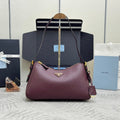 PRADA 25S AIMEE MEDIUM SHOULDER BAG 31 IN BURGUNDY CALFSKIN