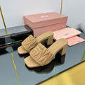 MATELASSÉ SLIDES PUMP IN DARK BEIGE CALFSKIN
