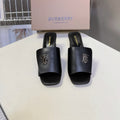 BURBERRY 26S HIGH HEEL MULE SANDALS 60MM IN BLACK CALFSKIN