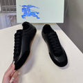 BURBERRY 26S LOW TOP SNEAKERS IN BLACK CALFSKIN AND SUEDE