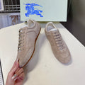 BURBERRY 26S LOW TOP SNEAKERS IN TAUPE BEIGE SUEDE
