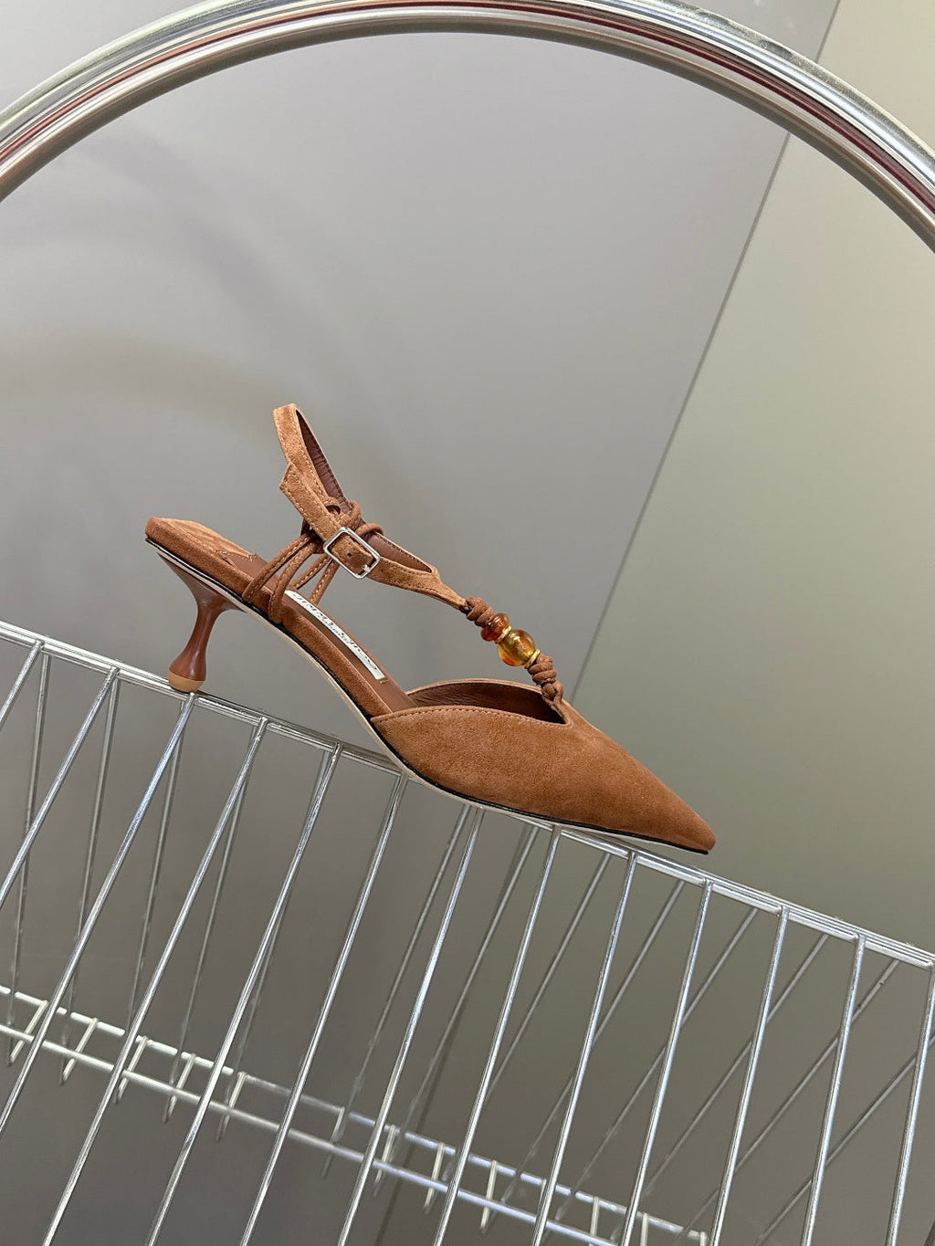 JIMMY CHOO 26S HIGH HEELS 50 MM IN BROWN SUEDE