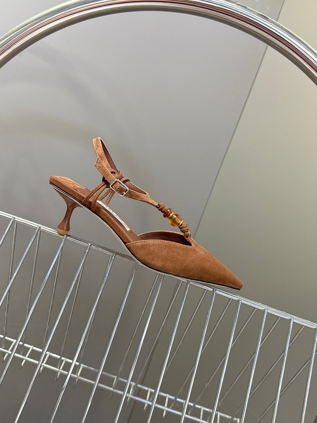 JIMMY CHOO 26S HIGH HEELS 50 MM IN BROWN SUEDE
