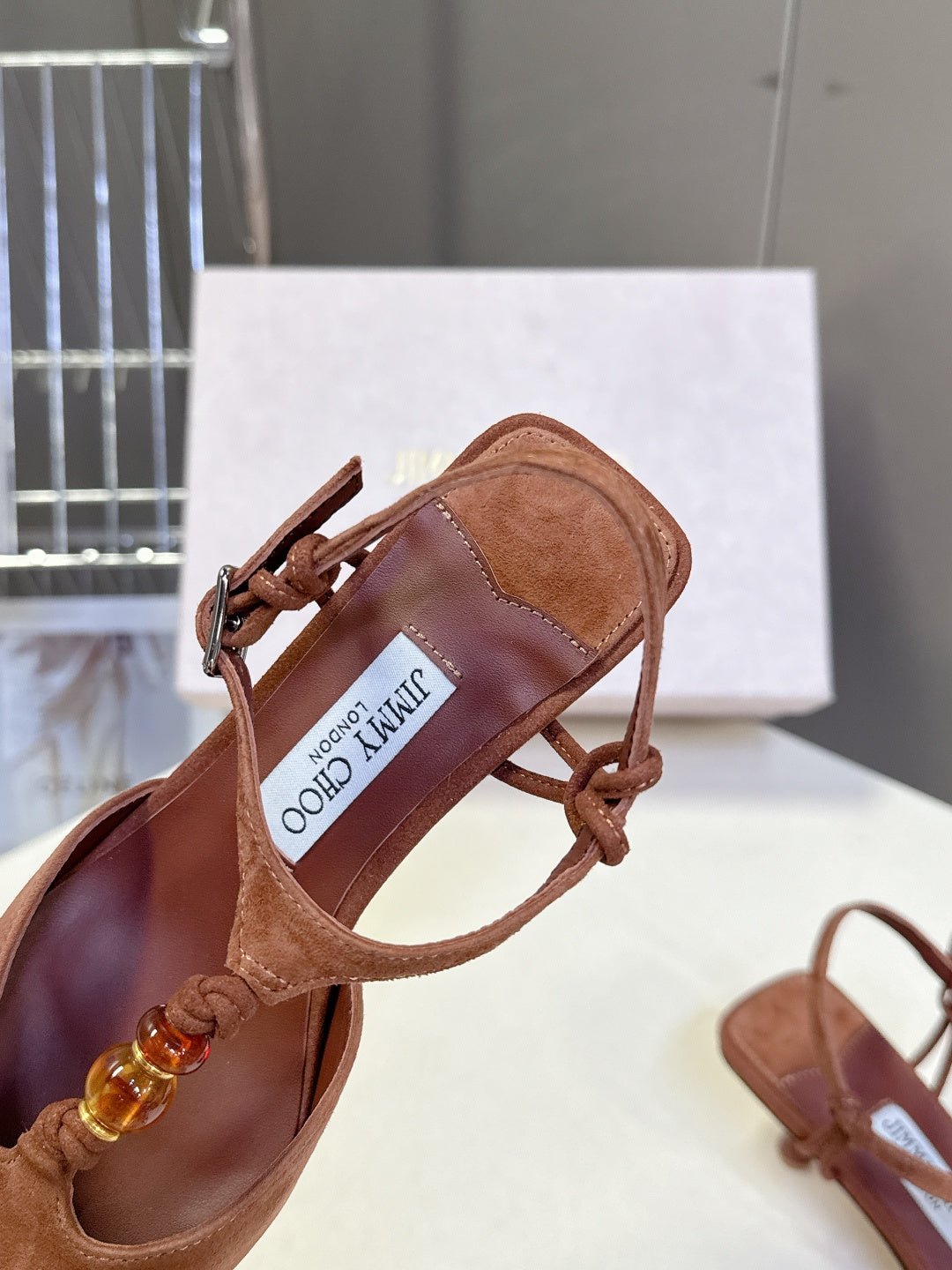 JIMMY CHOO 26S HIGH HEELS 50 MM IN BROWN SUEDE