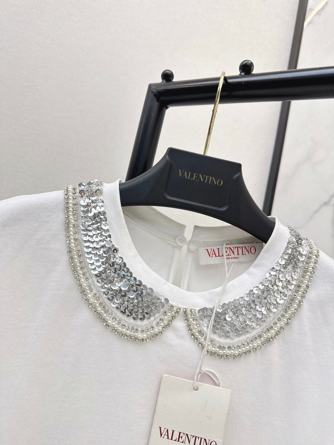 VALENTINO 26S PETER PAN COLLAR T-SHIRT STYLE 48