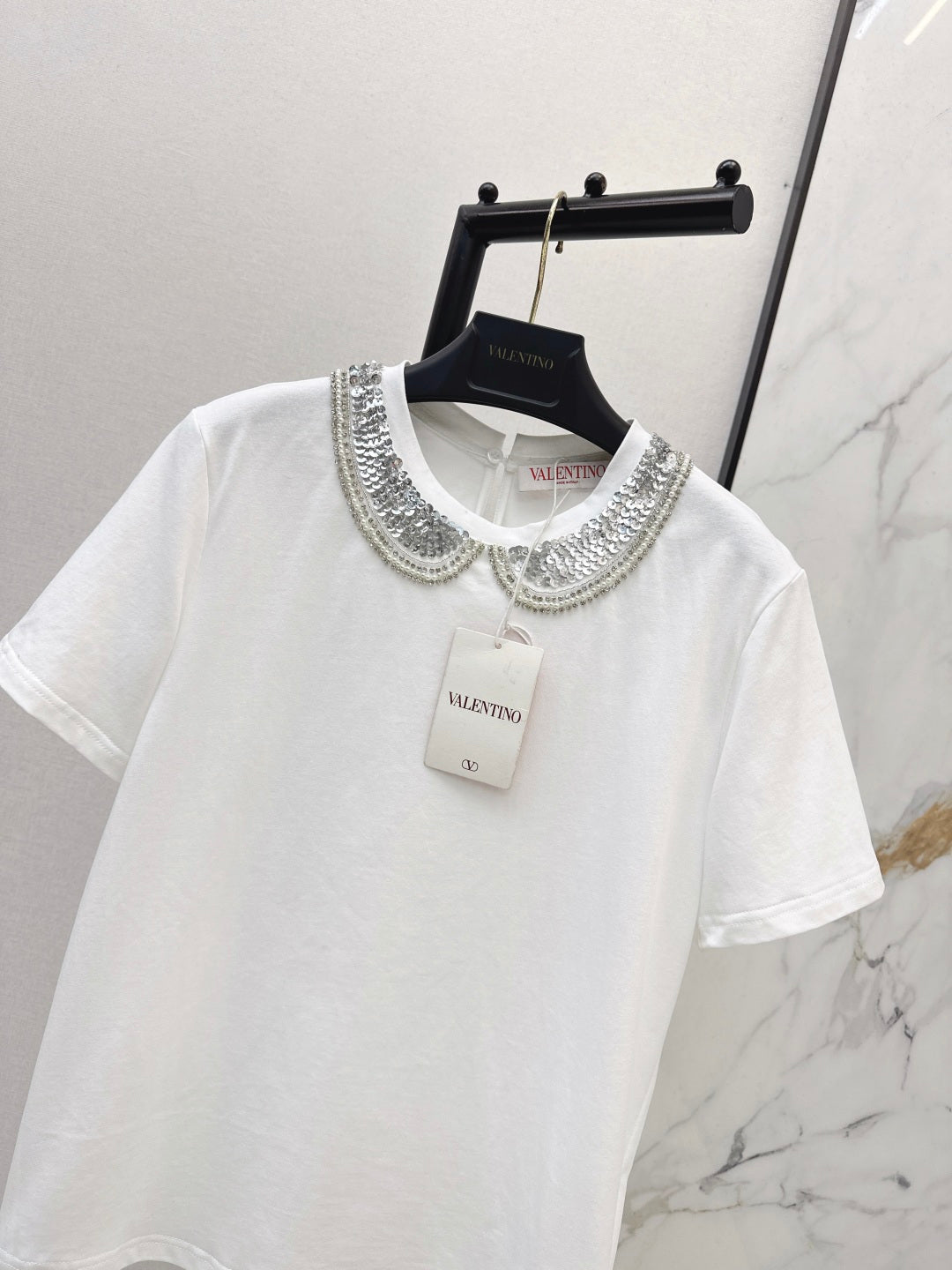 VALENTINO 26S PETER PAN COLLAR T-SHIRT STYLE 48
