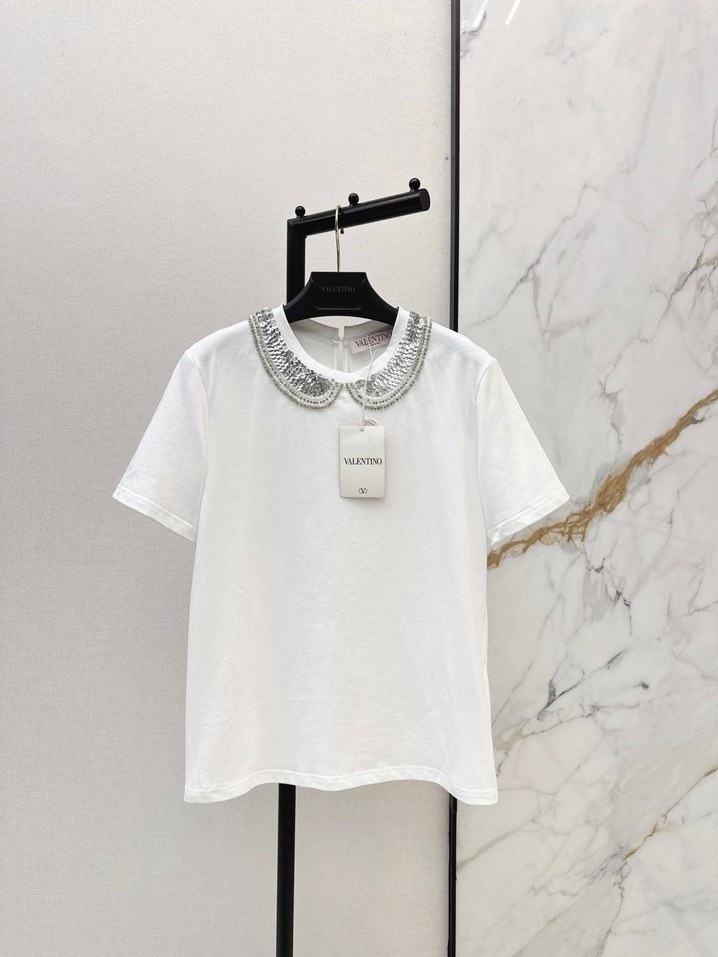 VALENTINO 26S PETER PAN COLLAR T-SHIRT STYLE 48