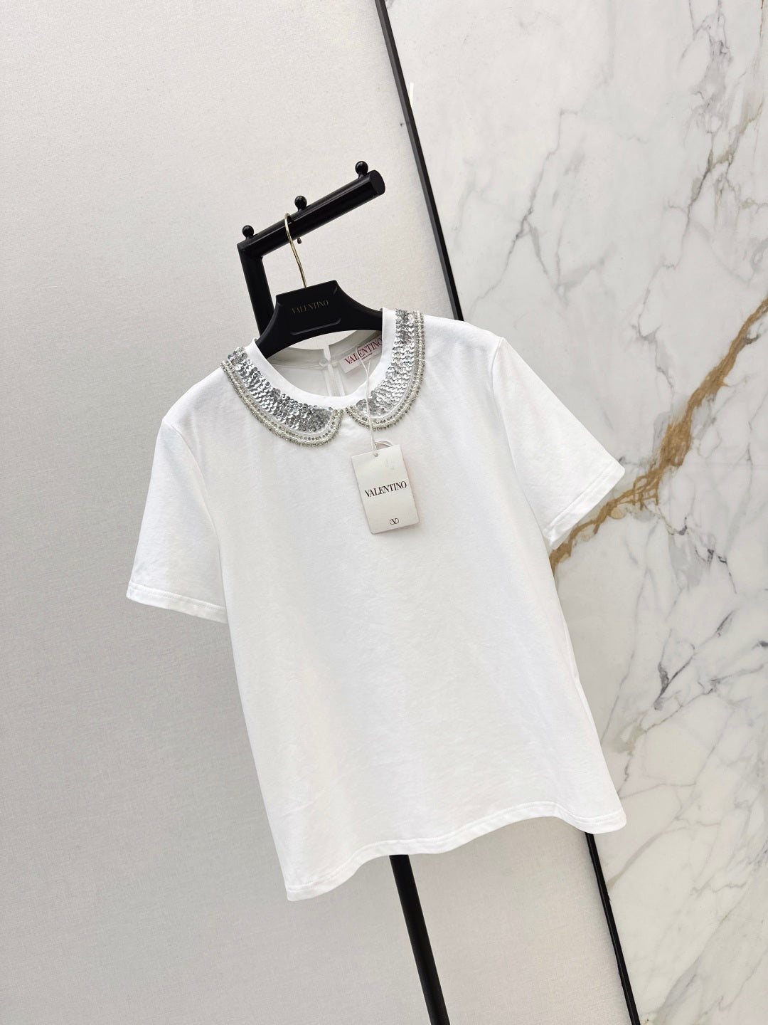 VALENTINO 26S PETER PAN COLLAR T-SHIRT STYLE 48