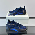BURBERRY 26S CHECK KNIT SOCK SNEAKERS IN NAVY BLUE FABRIC