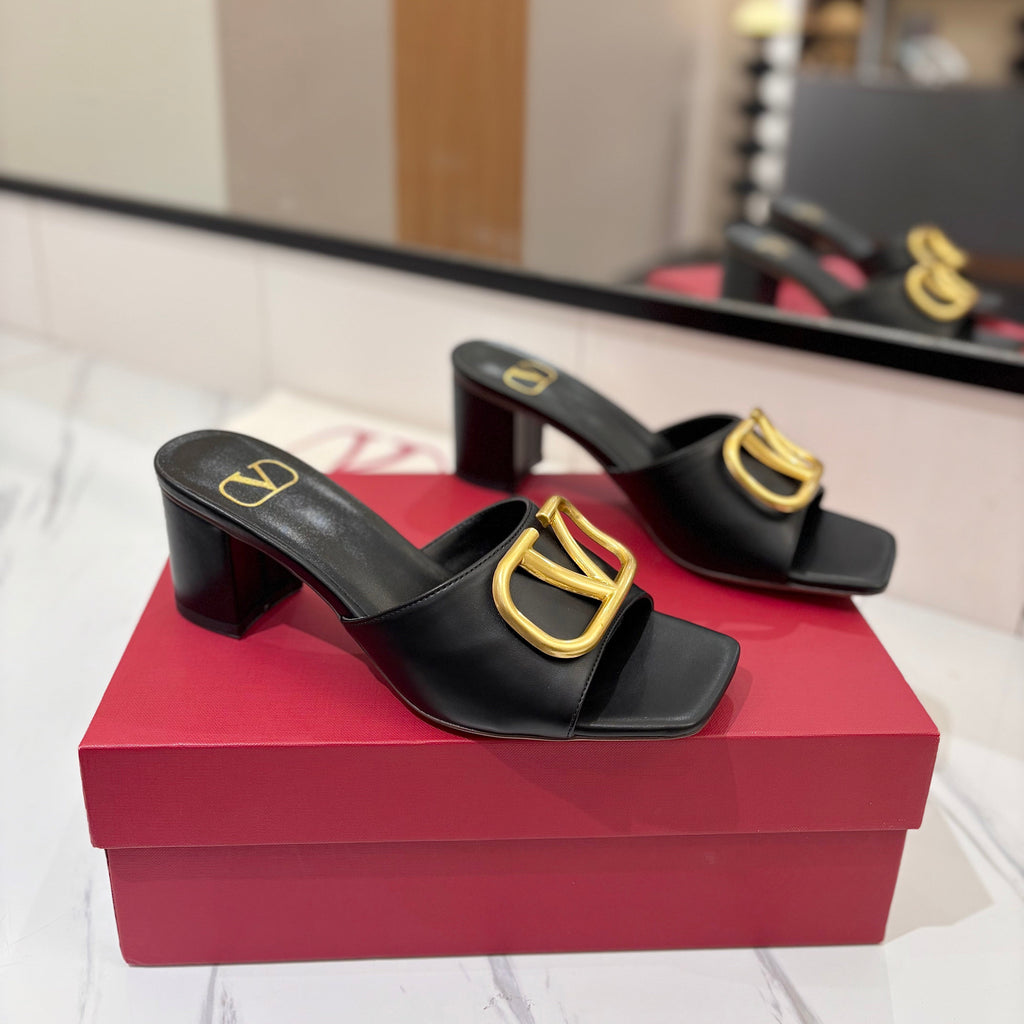 VALENTINO 26S HIGH-HEEL SANDALS 60 MM IN BLACK CALFSKIN WITH GOLD HARDWARE