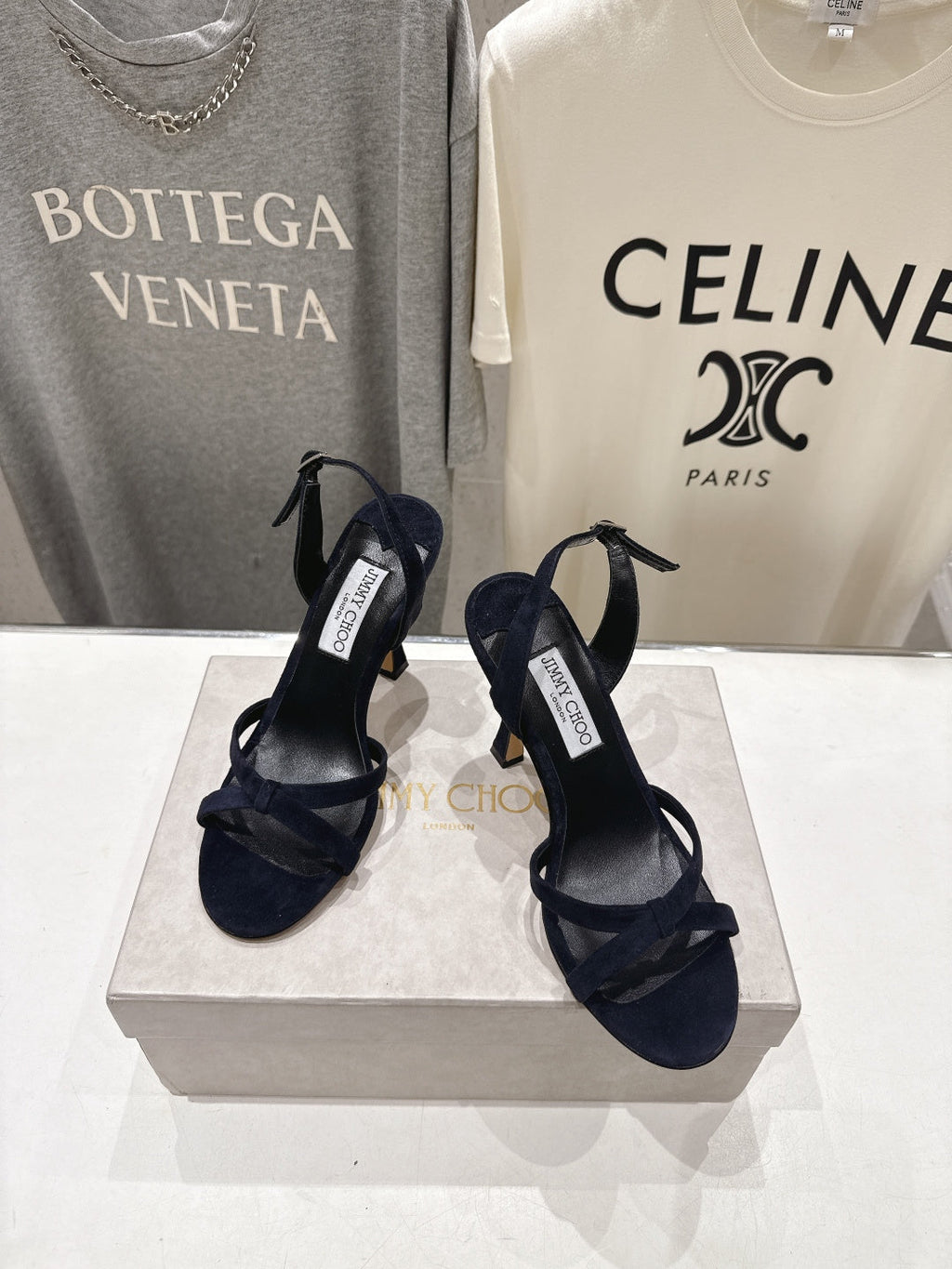 JIMMY CHOO 26S HIGH-HEELED SANDALS 100 MM IN BLACK VELVET