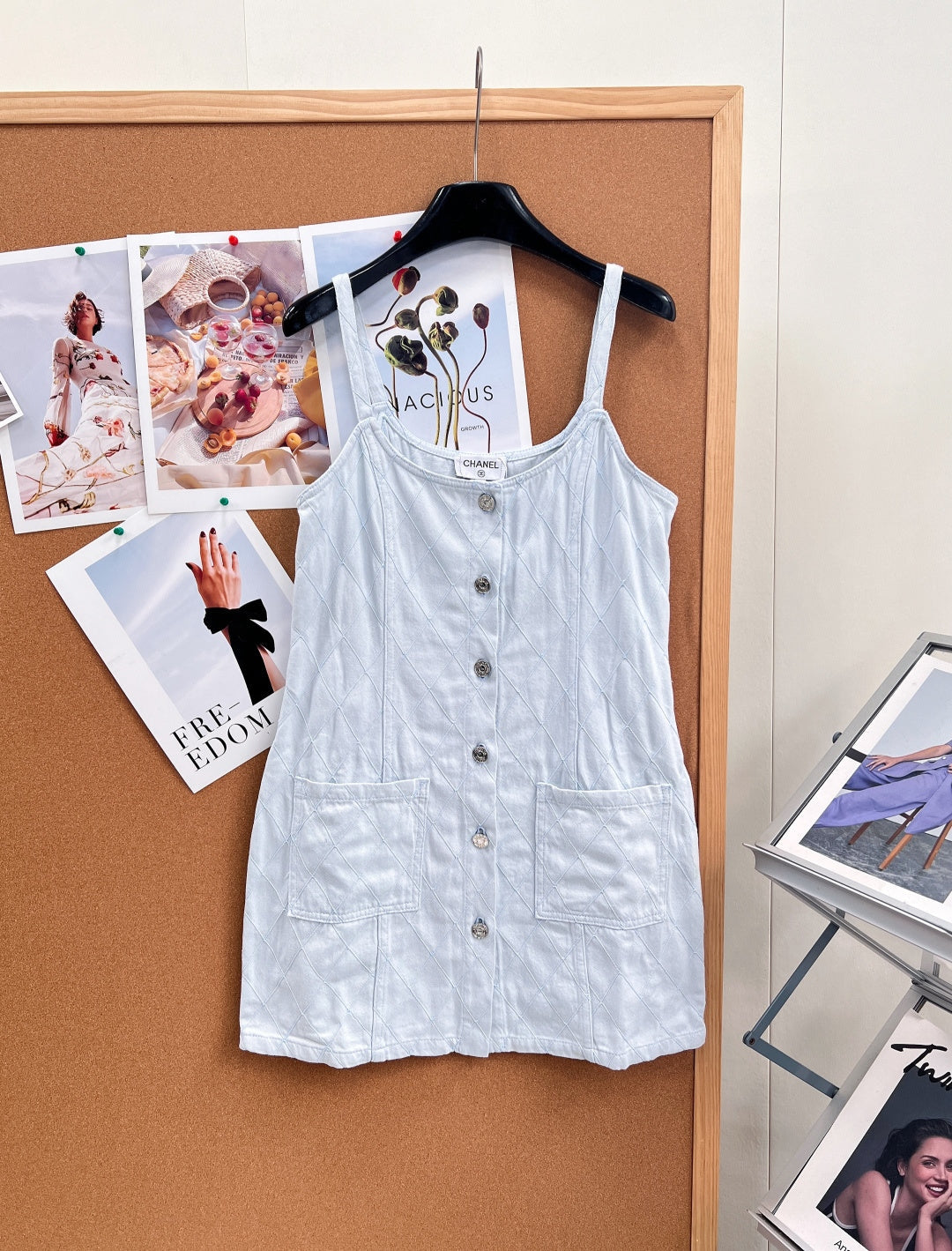 CHANEL 26S DENIM CAMI DRESS 1410