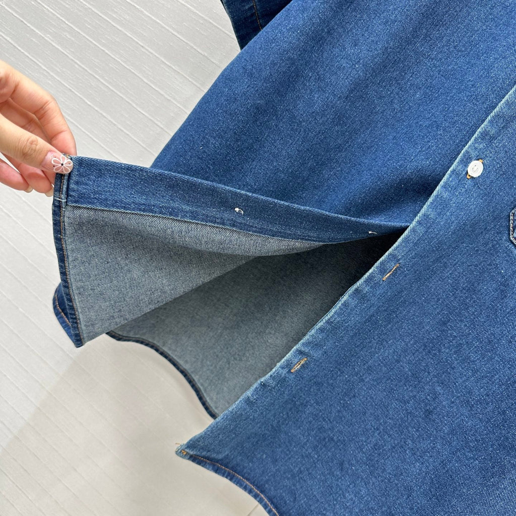 Loewe Denim Short-sleeved Shirt Blue Cotton