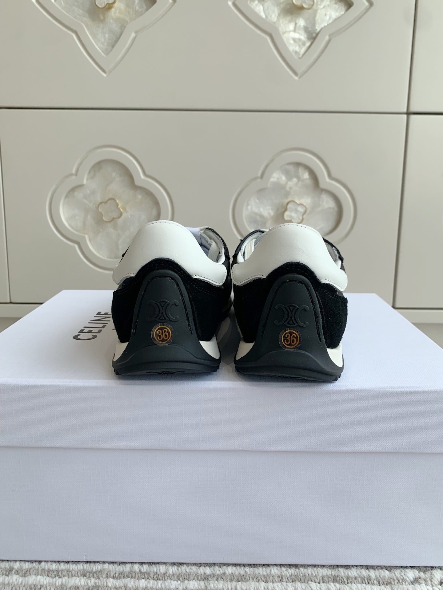 CELINE 26S TRIOMPHE RUNNER SNEAKERS IN BLACK NYLON AND SUEDE
