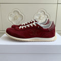 CELINE 26S TRIOMPHE RUNNER SNEAKERS IN BURGUNDY RED NYLON AND SUEDE