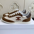 CELINE 26S RUNNER SNEAKERS IN BROWN SUEDE AND WHITE NYLON