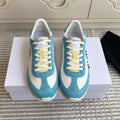 CELINE 26S RUNNER SNEAKERS IN AQUA BLUE SUEDE AND WHITE NYLON