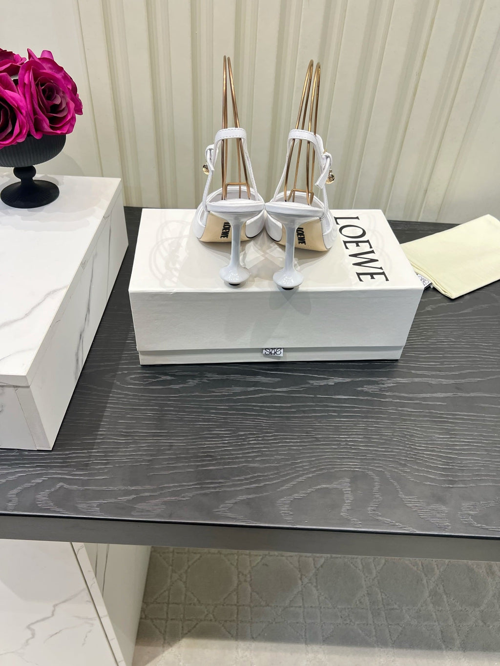 LOEWE 26S HIGH HEELS 60 MM IN WHITE CALFSKIN