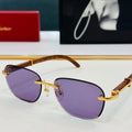 C DE RIMLESS SQUARE FRAME SUNGLASSES CT0605S IN METAL AND WOODEN