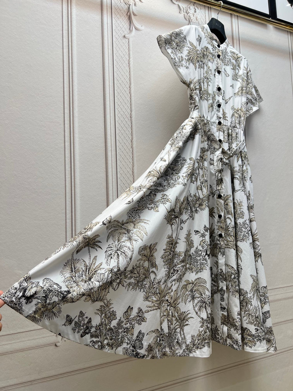 DIOR 25S PRINTED COTTON-SILK DRESS 735