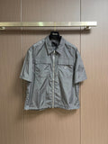 PRADA 26S SHORT-SLEEVE ZIP-UP SHIRT 1035