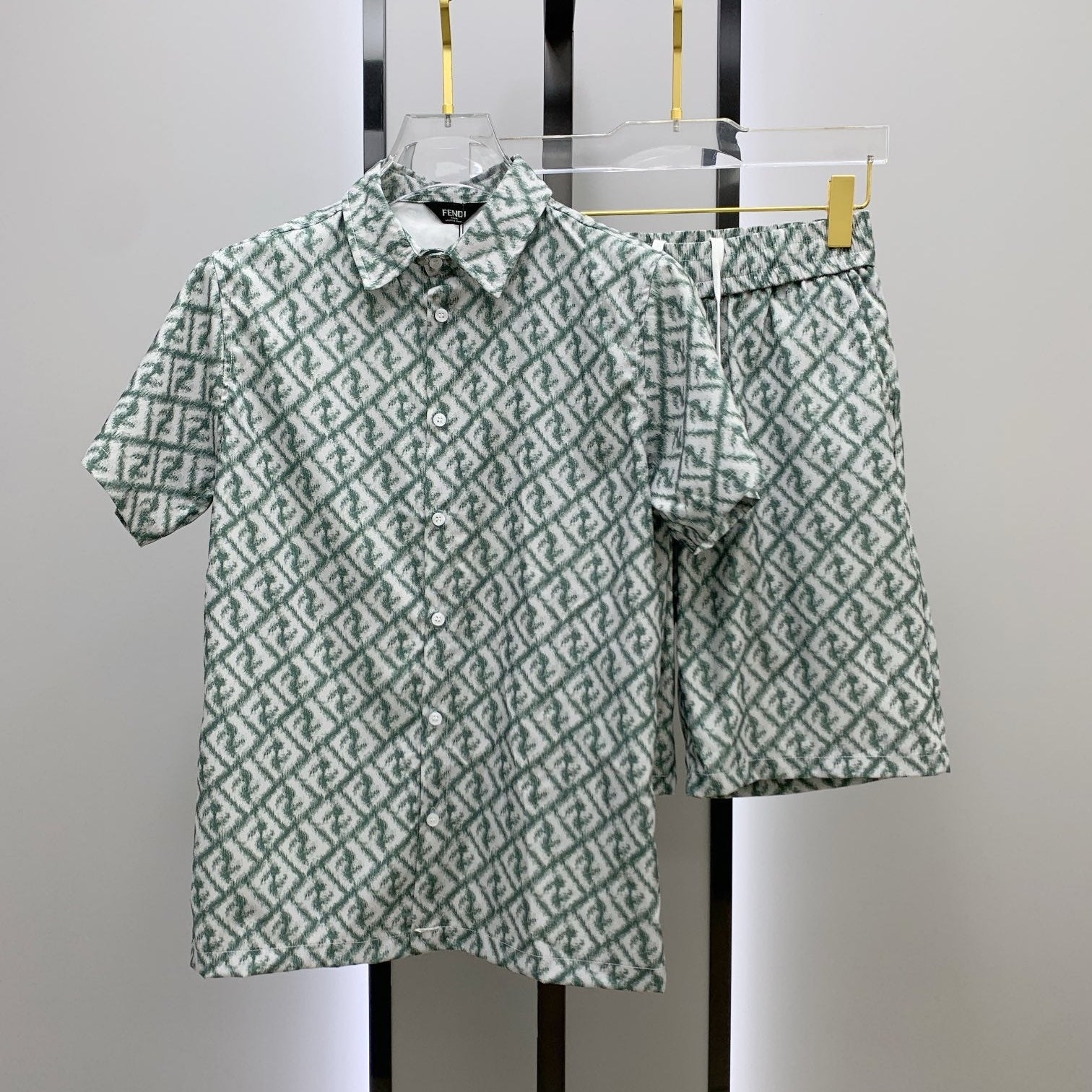 FENDI 26S SHORT SLEEVE COLLARED SHIRT SET 072
