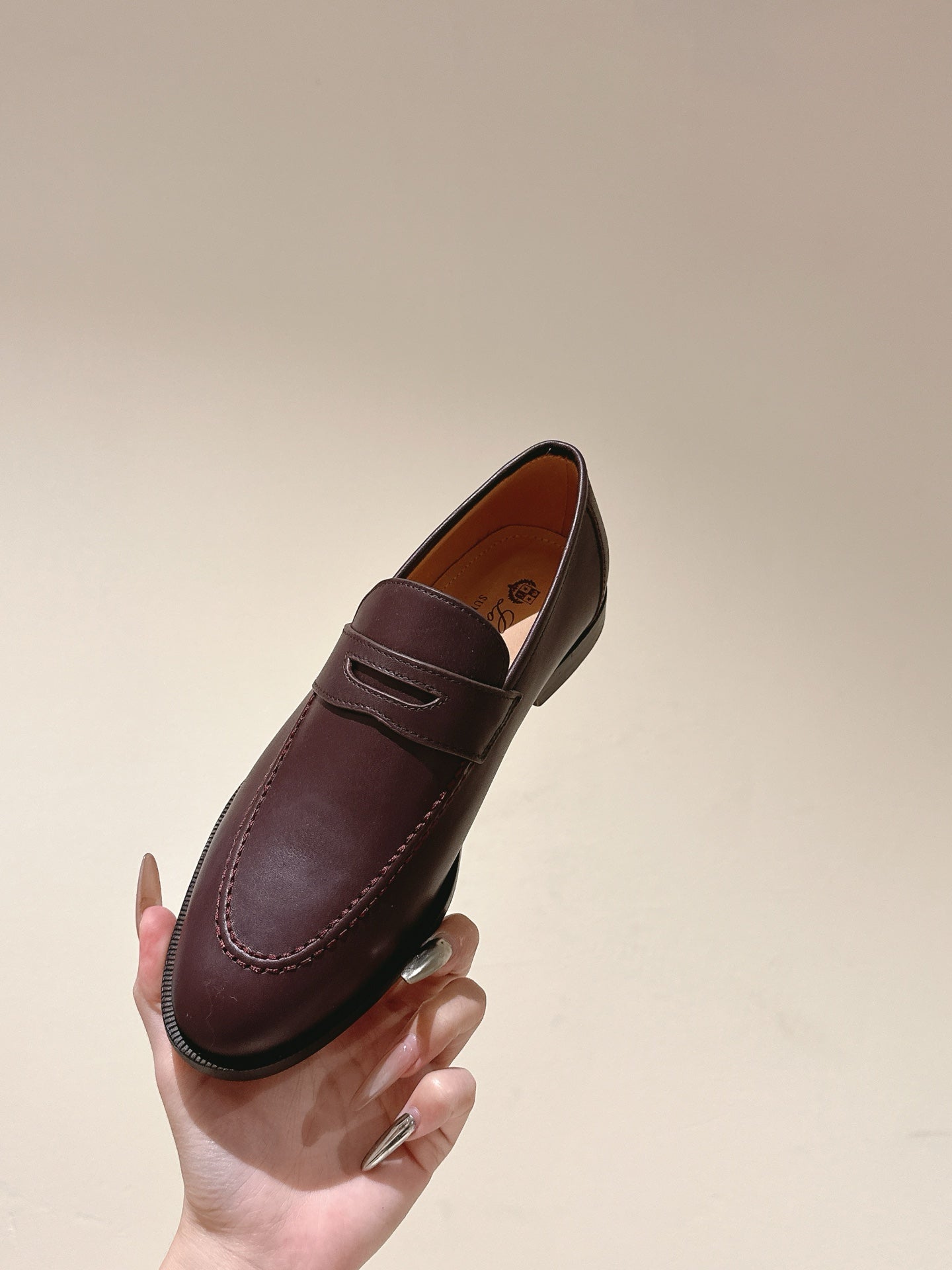 LP LOAFERS 25S IN BURGUNDY BROWN LAMBSKIN