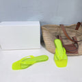 THE ROW 26S SQUARE TOE THONG SANDALS IN TRANSLUCENT YELLOW PVC WITH SILVER FOOTBED