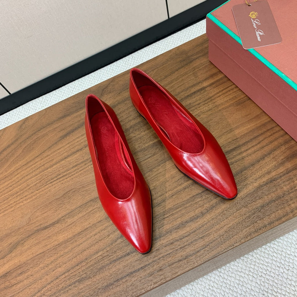 LP 26S BALLET FLATS IN RED CALFSKIN