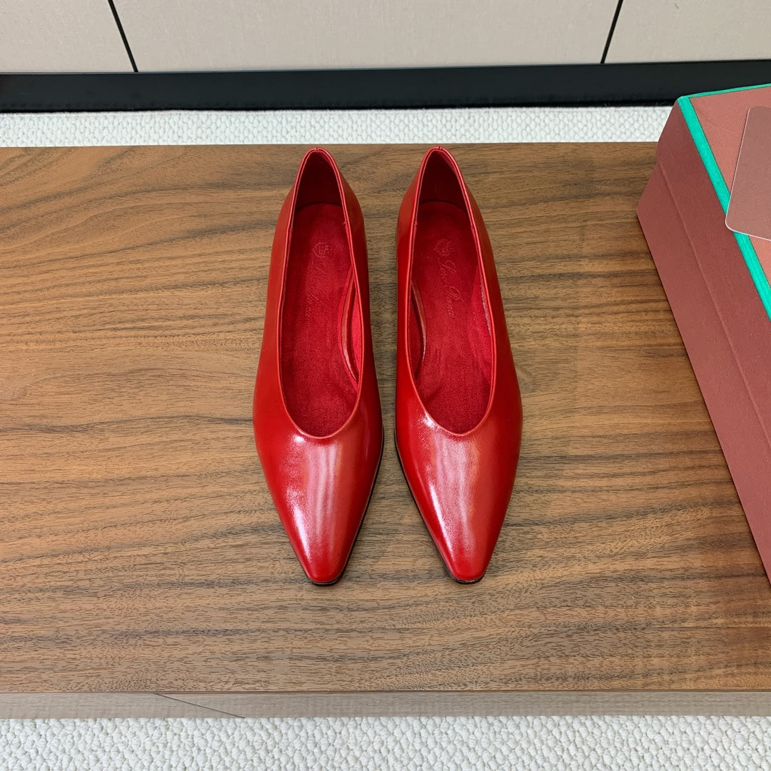 LP 26S BALLET FLATS IN RED CALFSKIN