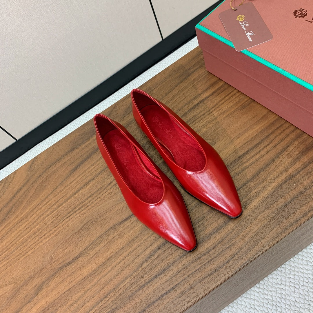 LP 26S BALLET FLATS IN RED CALFSKIN